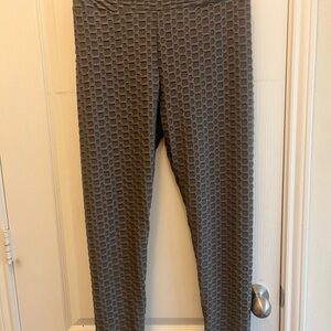 Gray Textured Leggings
